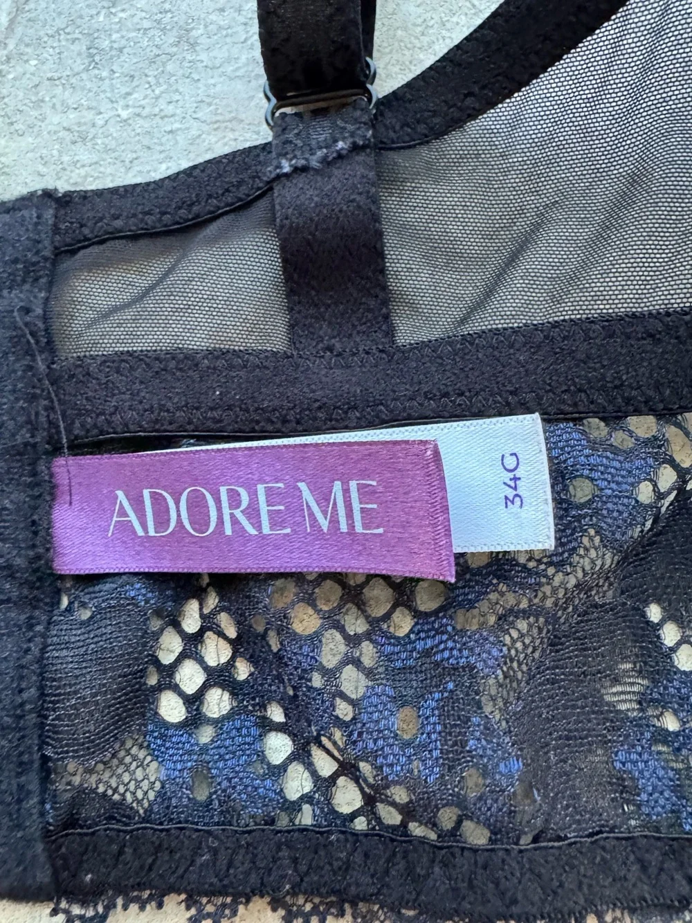 Adore Me Blue & Black Pacchi Contour Bra, Size 34G